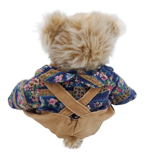 VTG Chosun Shaggy Teddy Bear Stuffed Animal 12" Plush Faux Mohair Country Overal - Picture 4 of 6